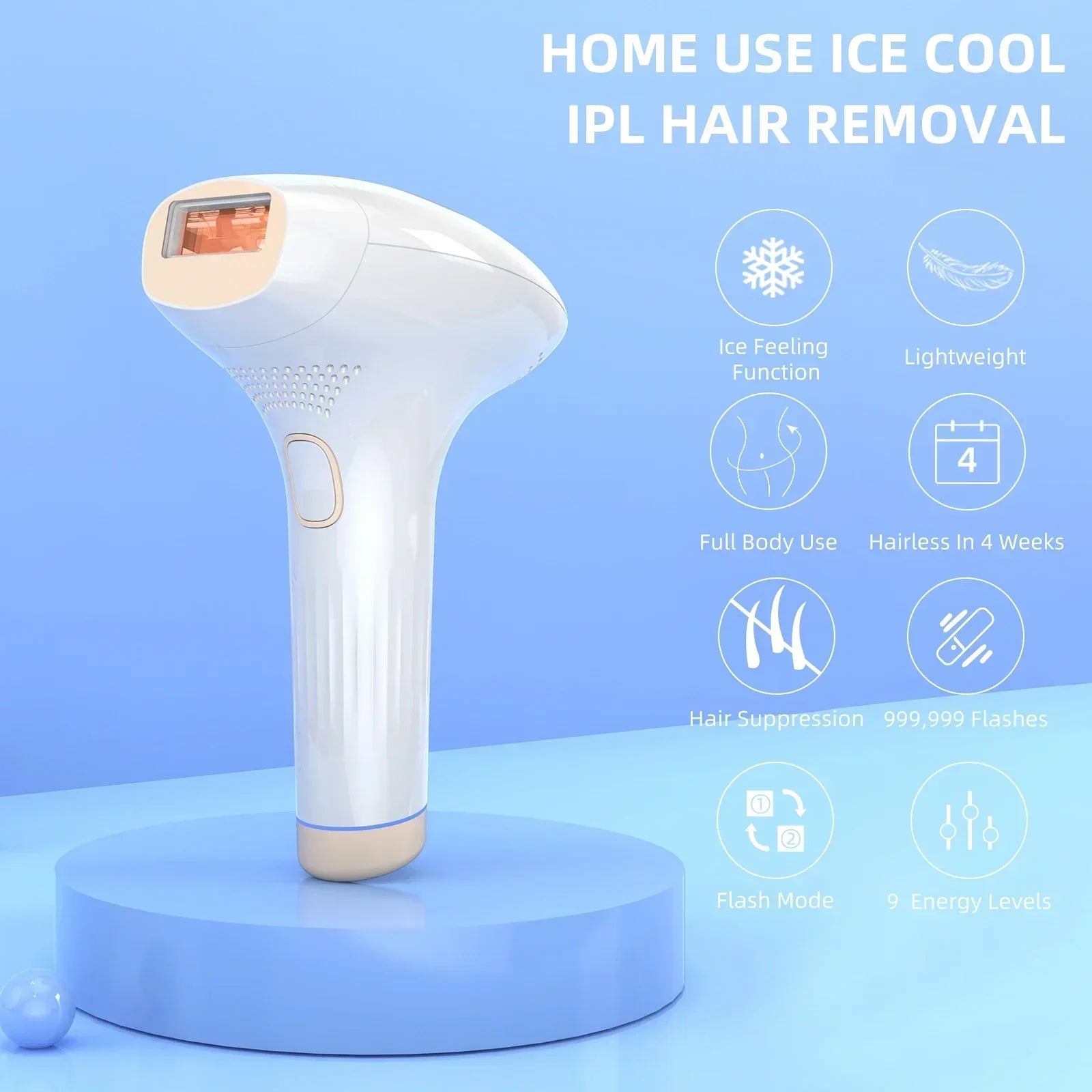 Laser Hair Removal Epilator IPL for Women and Men Home Use Ice-cooling