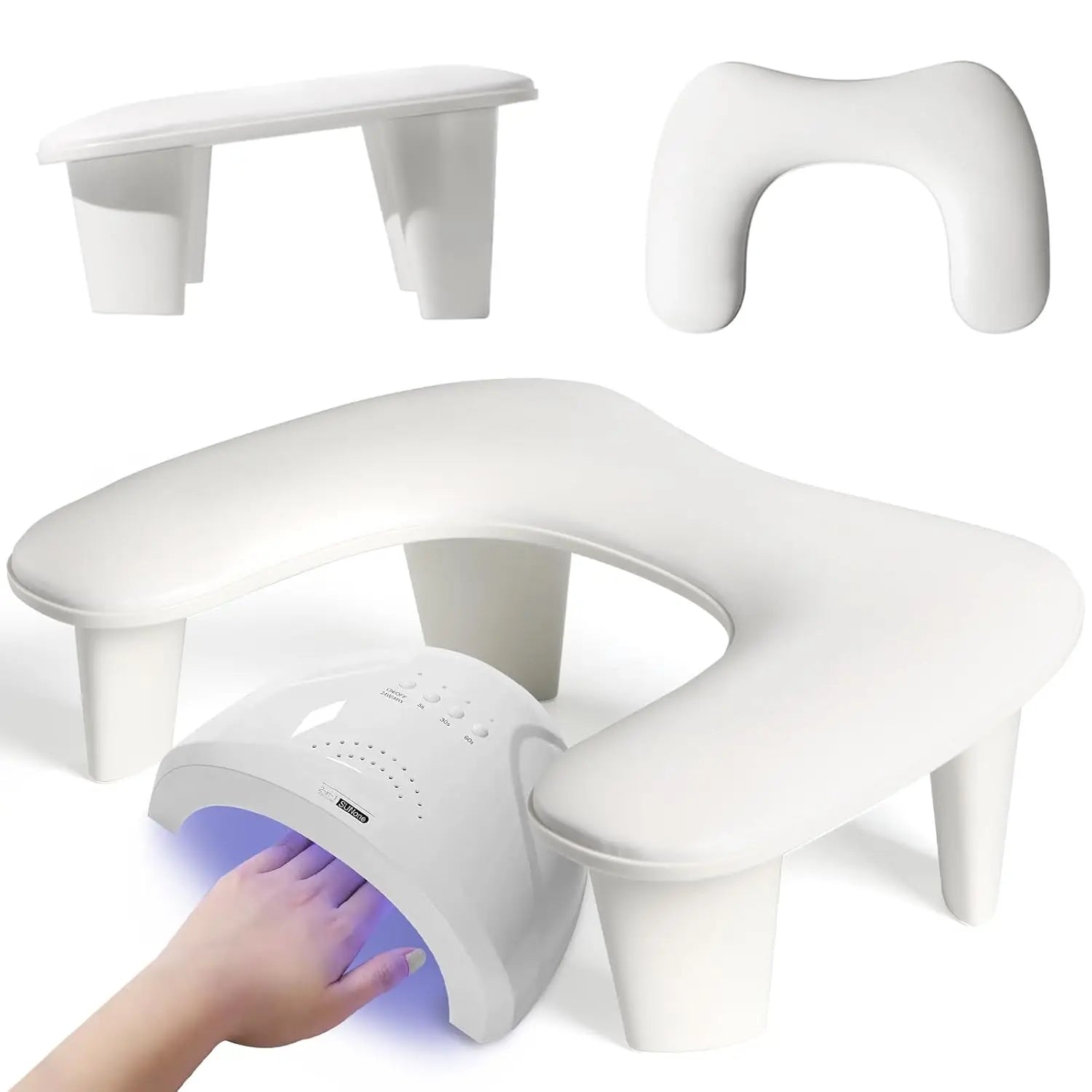 Two Hands Nail Art Hand Pillow Portable Removable Stand Tilt Design Manicure Stand Hand Pillow PU Material Hand Pillow Cushion