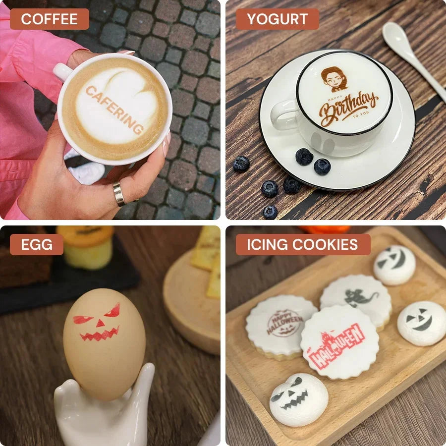 Evebot Food-grade Portable PrintPen Handheld Inkjet Printer Printing Pen Perfect for Coffee Macarons Cakes Personalized Designs