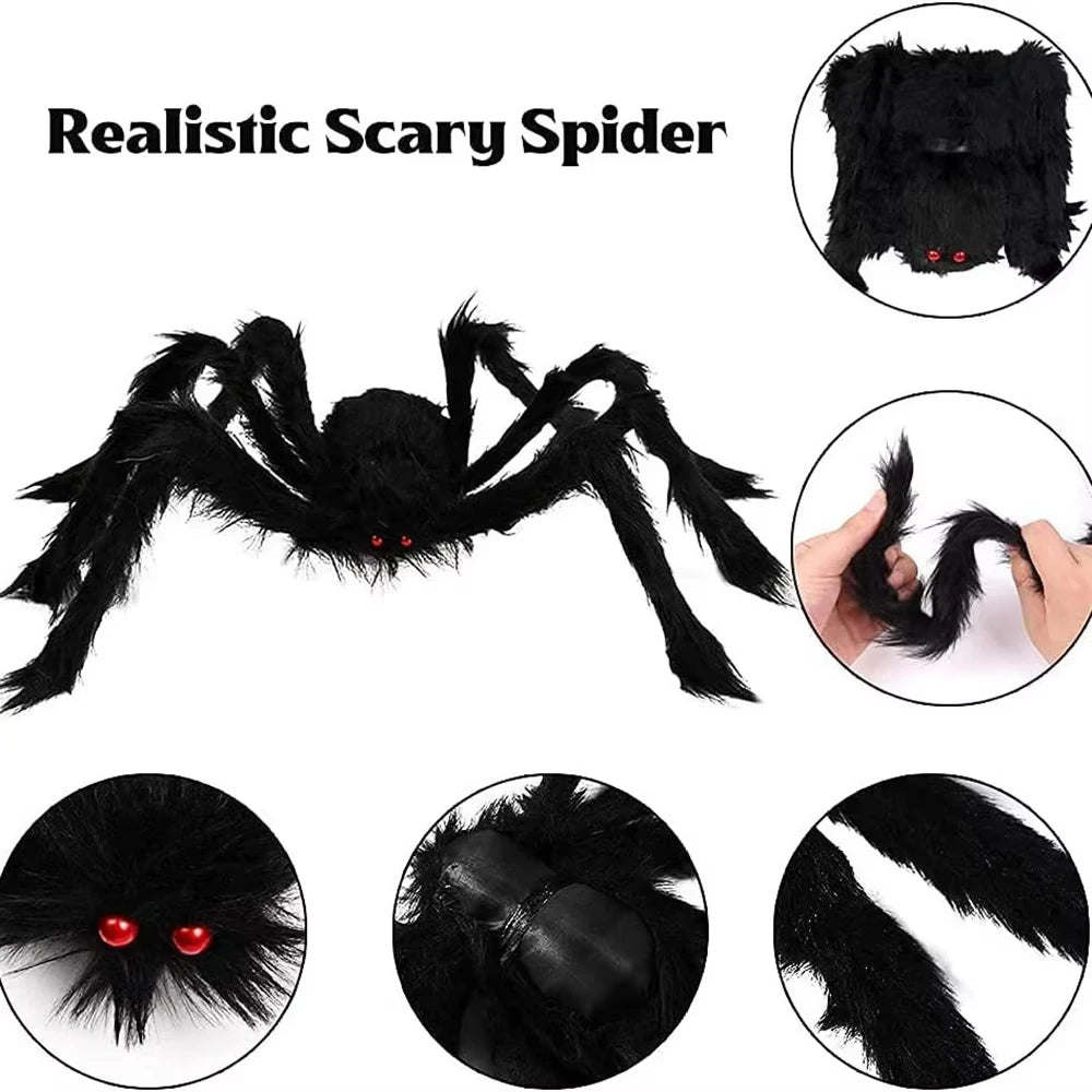 Halloween Large Black Spider – Giant Scary Outdoor Decoration