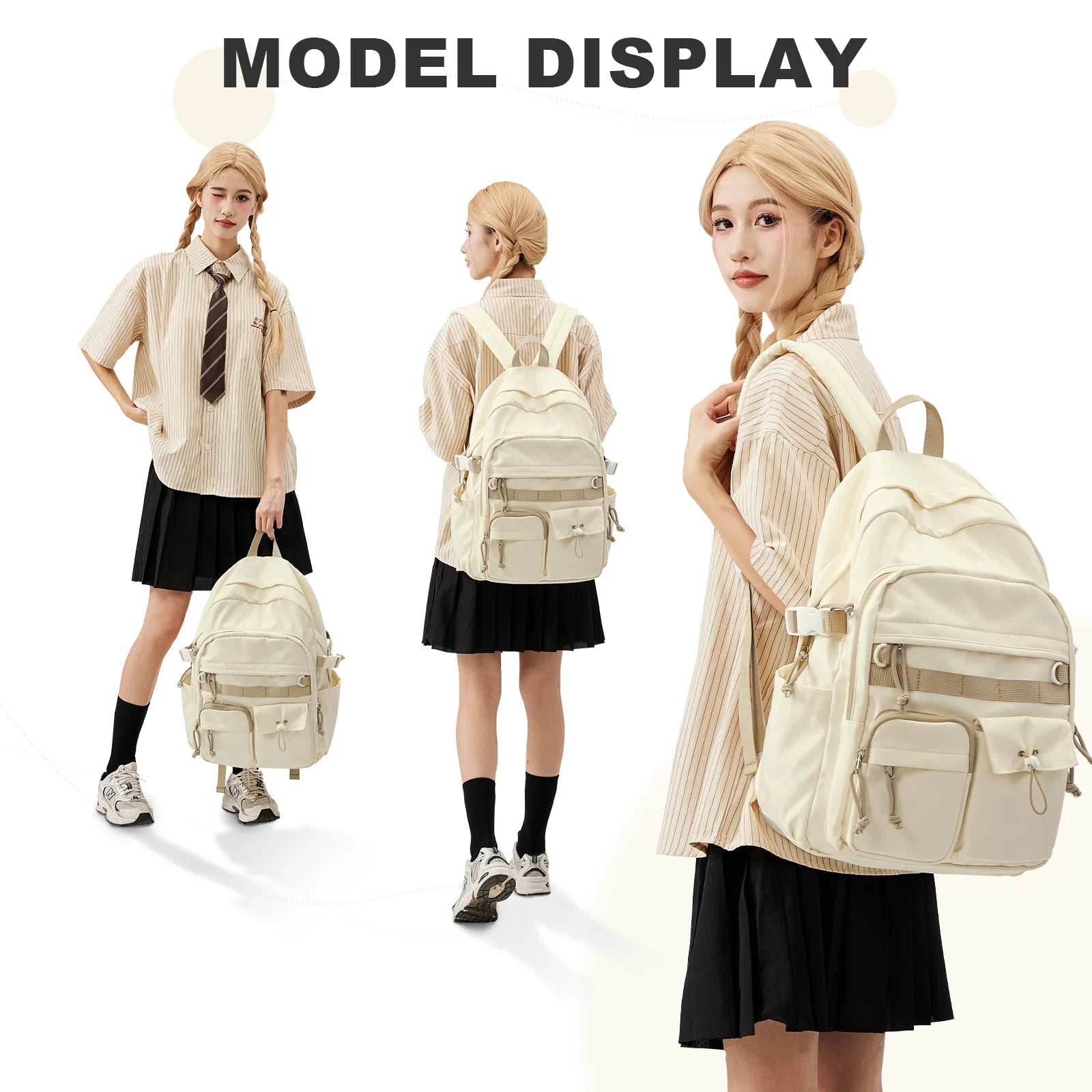 School Backpack for Student,15.6Inch Laptop College Backpack,Lightweight Travel Bookbag for Girls Boys,Waterproof Casual Daypack