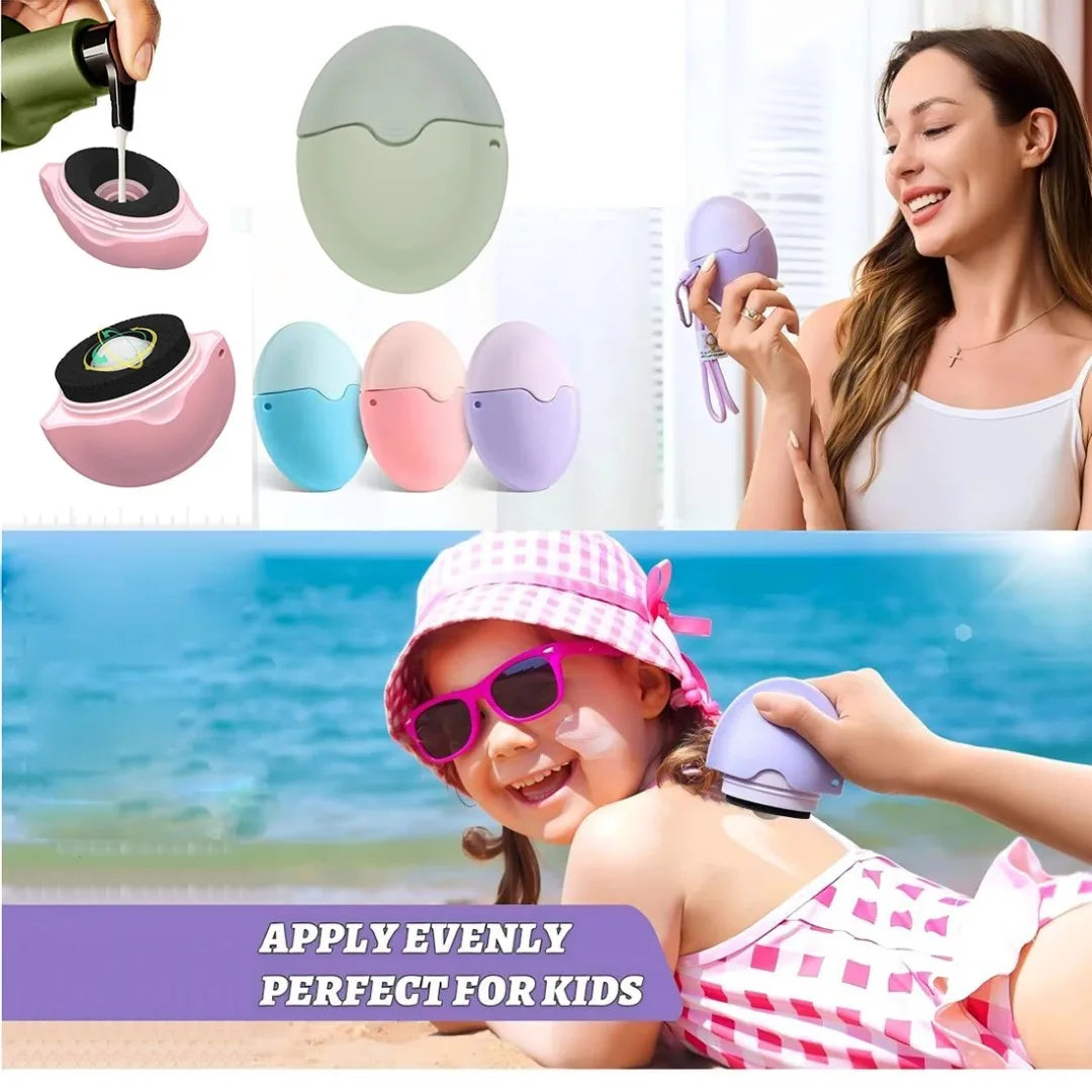 NEW Suncream Applicator Silicone Lotion Applicator Refillable Roll On Sponge Applicator for Kids Adults Empty Refillable Bottles