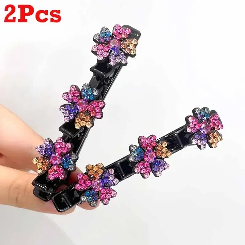 2/4pcs Korean Fixed Headband Hairpin – Double Layer Braided Hair Hoop for Effortless Style