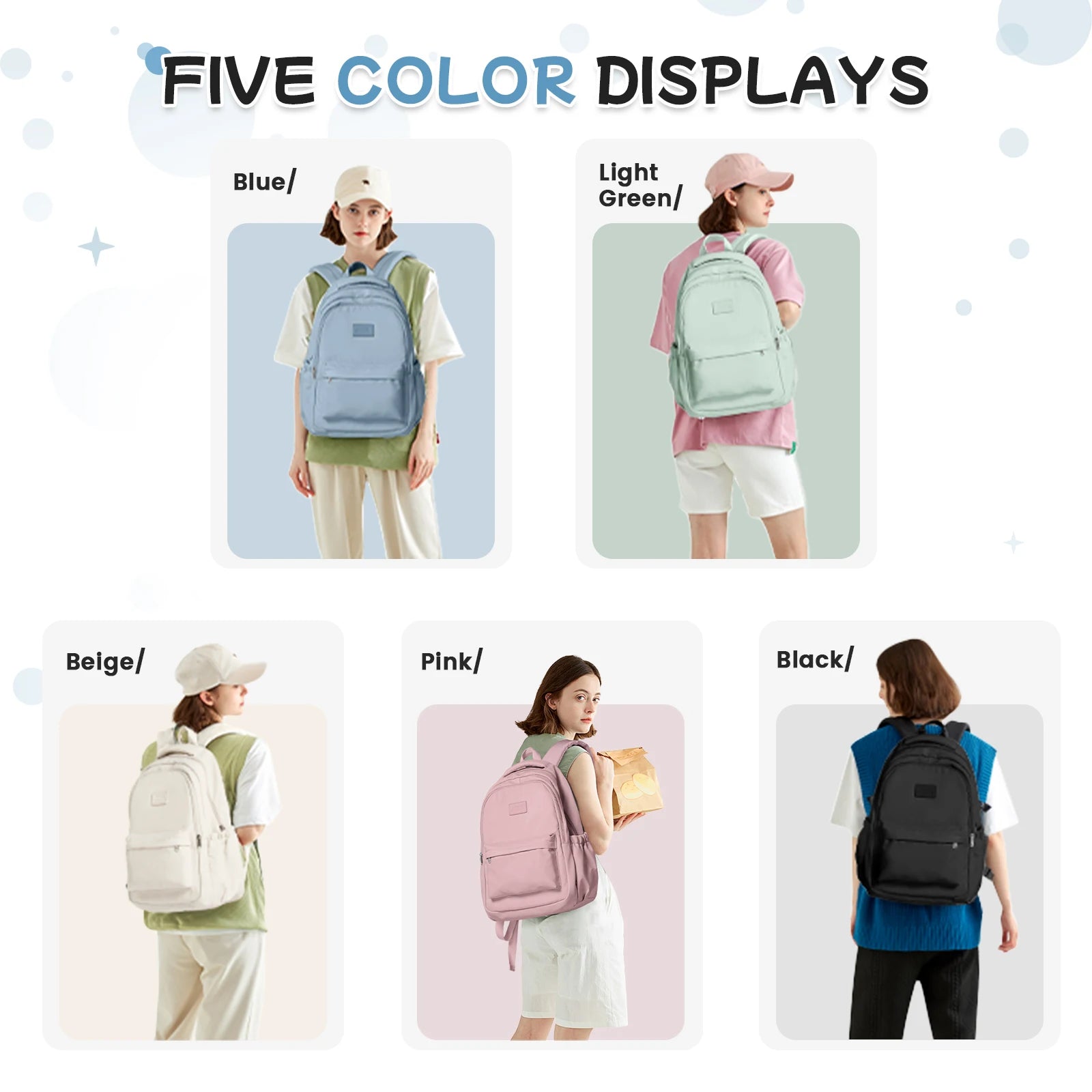New Fashionable High Capacity College Backpack, Trendy Laptop School Bag, Cute Girl Travel Book Bag High School Casual Backpack