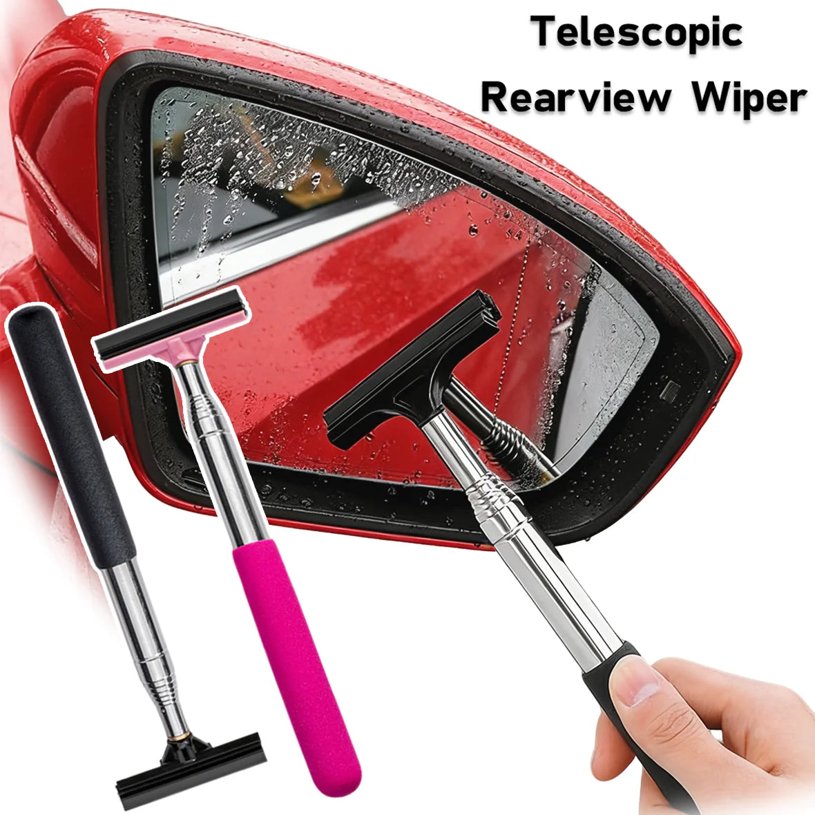 Universal Car Side Mirror Cleaning Wiper Retractable Car Truck Motorcycle Rearview Water Scraper Auto Accessories