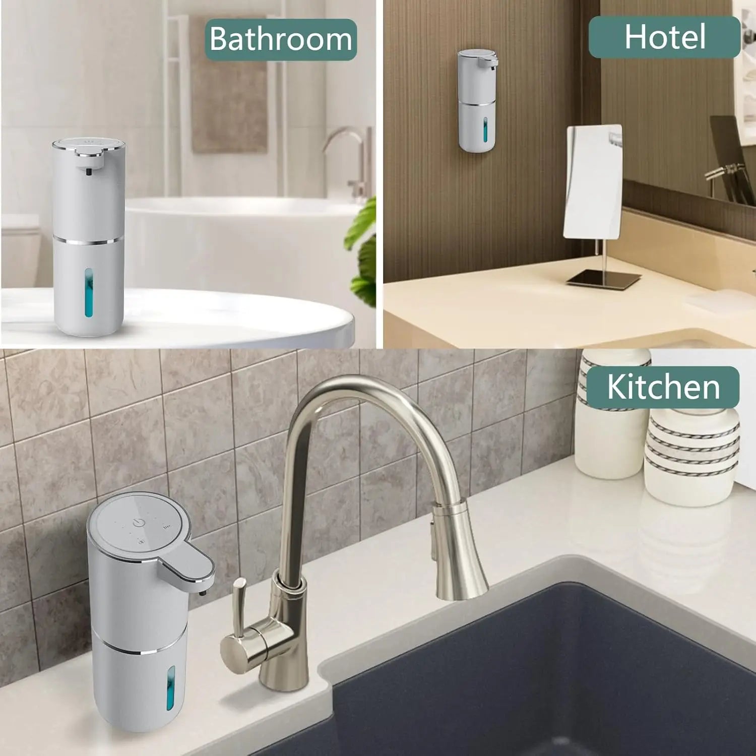 Soap dispenser for bathroom kitchen Touchless Sensor 4 Level Adjustable automatic Foam/Liquid