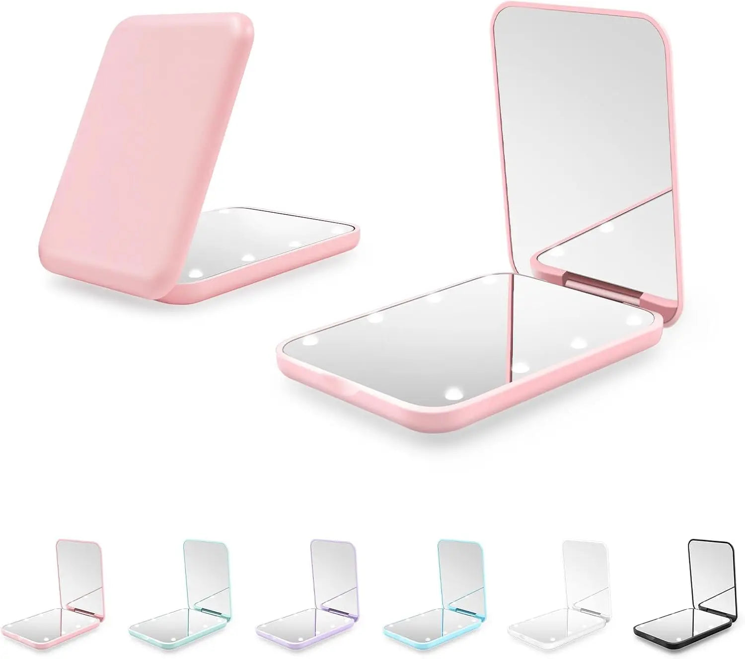 Pocket Mirror, 1X/3X Magnification Compact Travel Makeup Vanity Mirror with Led Lights