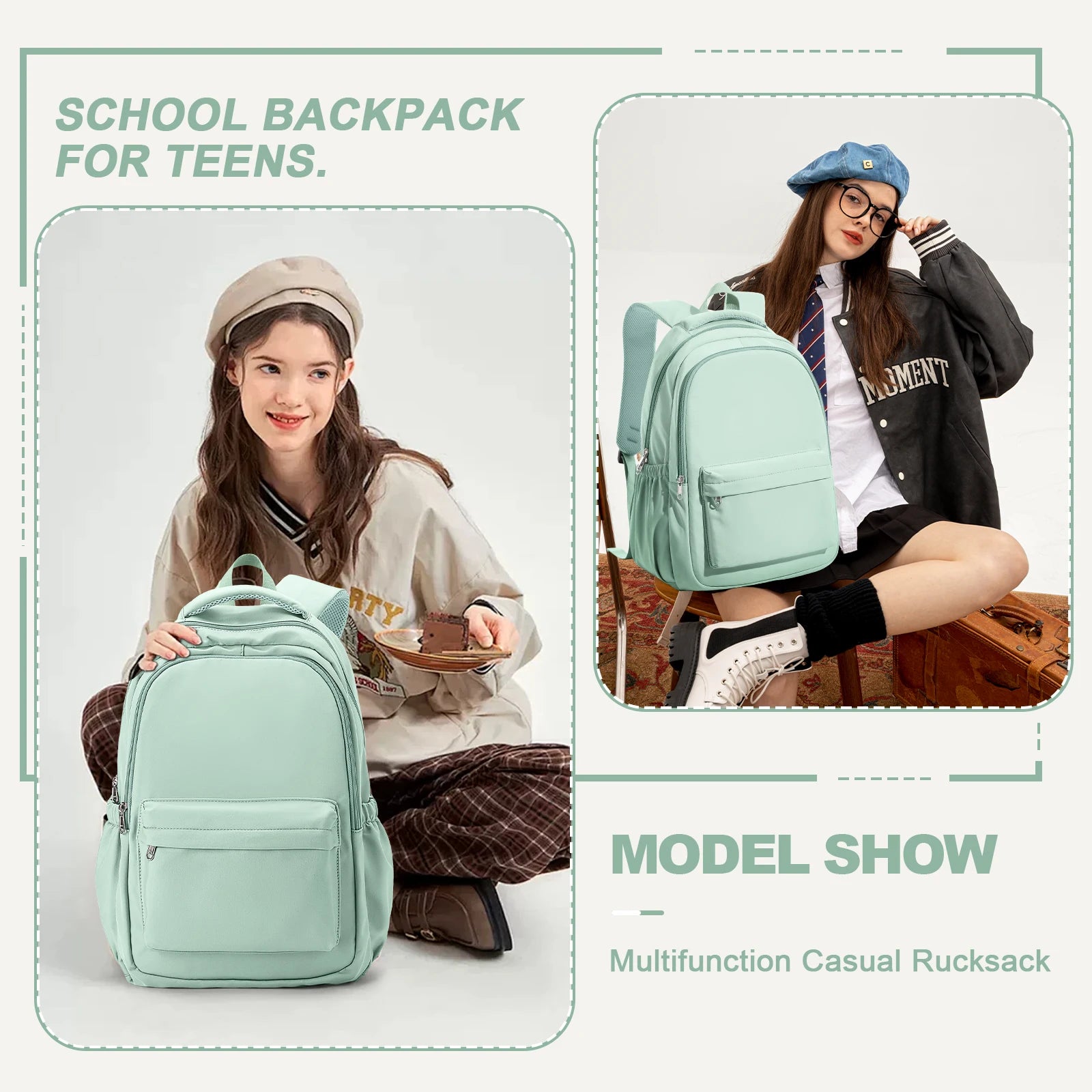 Creative Waterproof Teenage Book Bag Large Capacity Backpack Students School Bag Boys Girls Travel Backbag High School Backpack