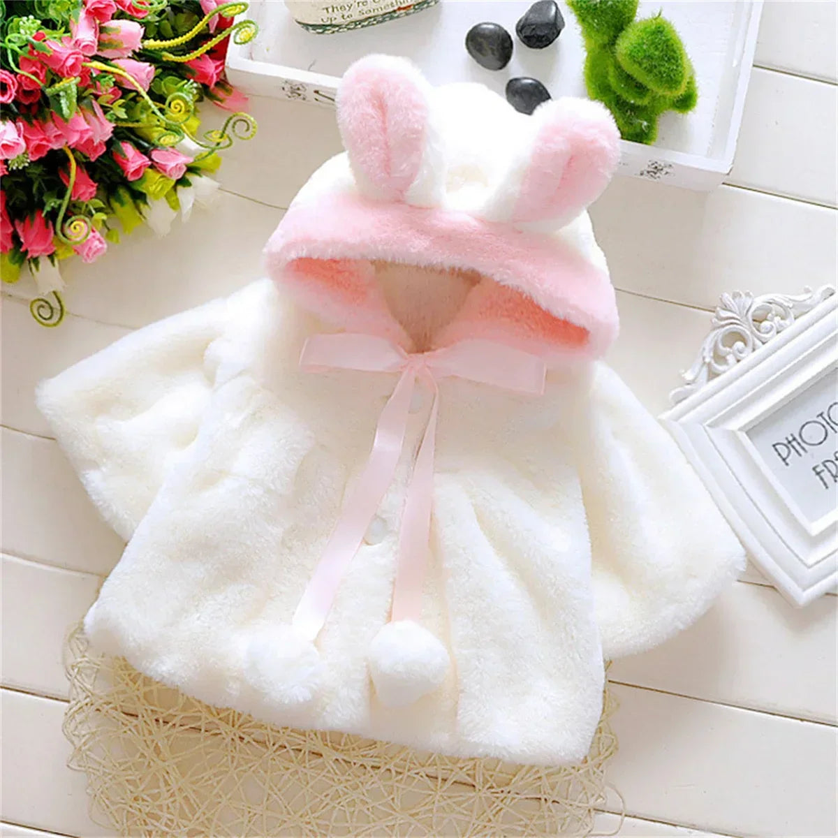 Baby Ear Fleece Cape - Cozy Winter Wear for Babies & Toddlers girls.