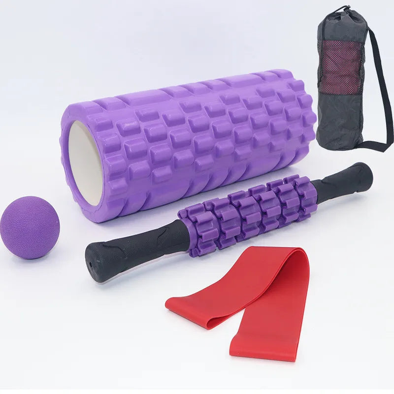5 in 1 Foam Roller Set for Deep Tissue Muscle Massage fascia ball set hollow foam shaft Yoga shaft combination