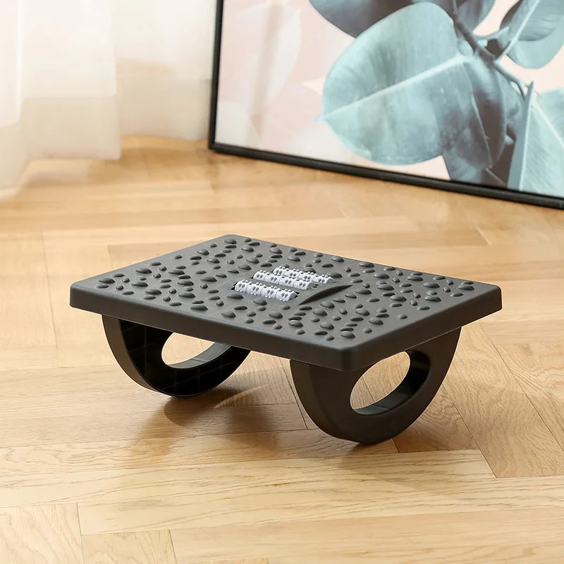 Ergonomic Foot Stools for Under Office Desk - Rocking Footrest with Roller Massager (Gray)