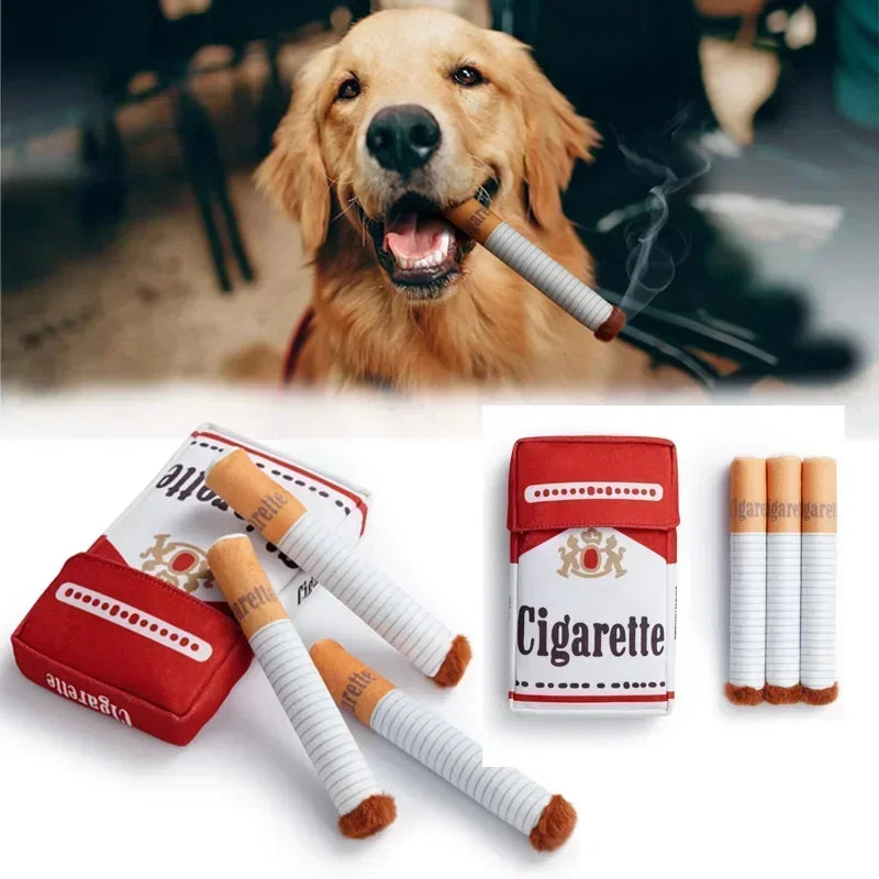 Funny Interactive Plush Dog Toys Creative Cigarette Design Giggling Chewing Toy for Dogs Perfect Pet Gift for Playtime