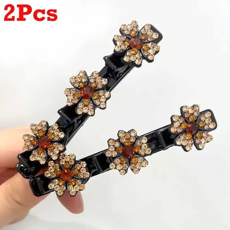 2/4pcs Korean Fixed Headband Hairpin – Double Layer Braided Hair Hoop for Effortless Style