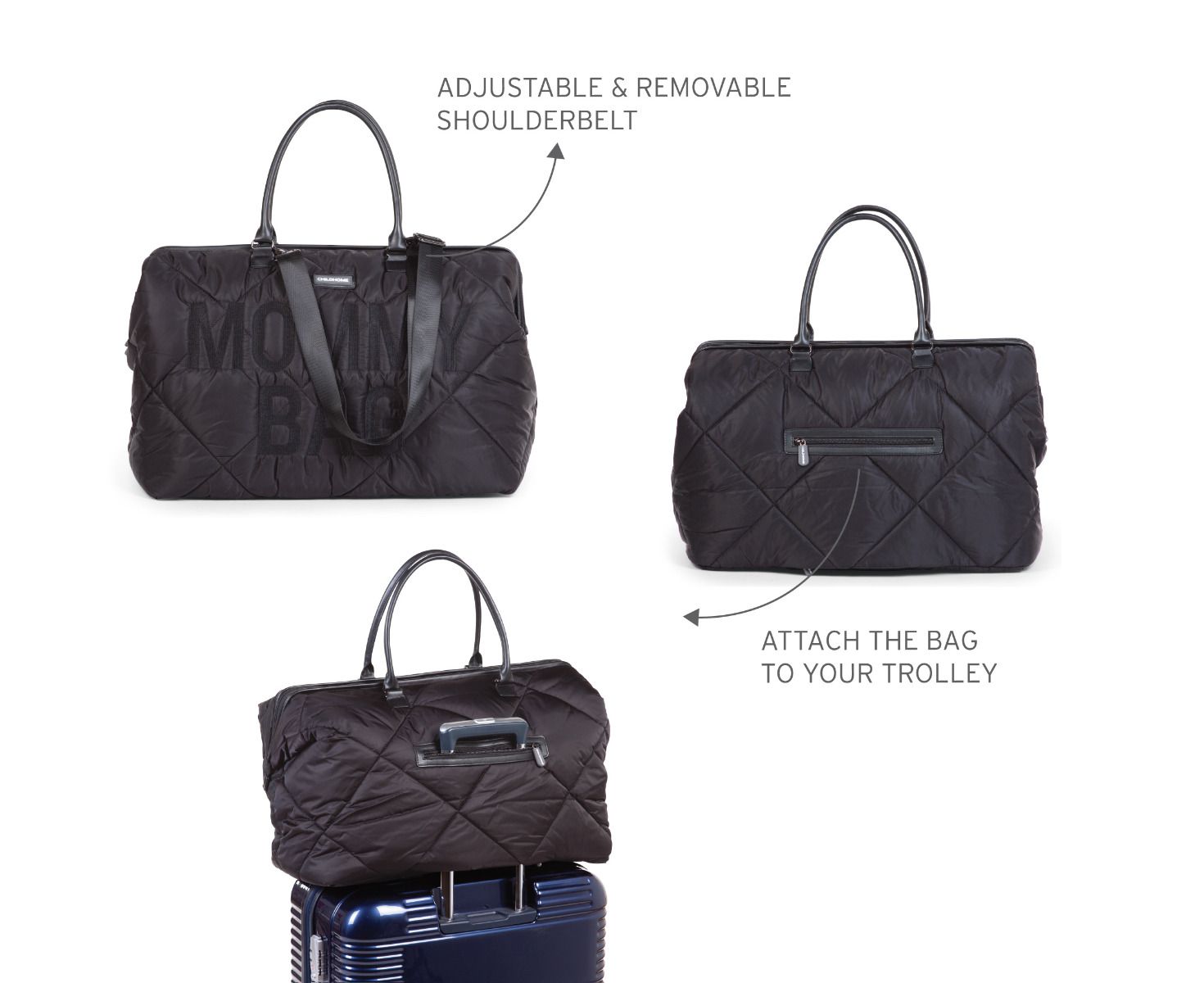 Cloud Comfort Puffer Mommy Bag - Black