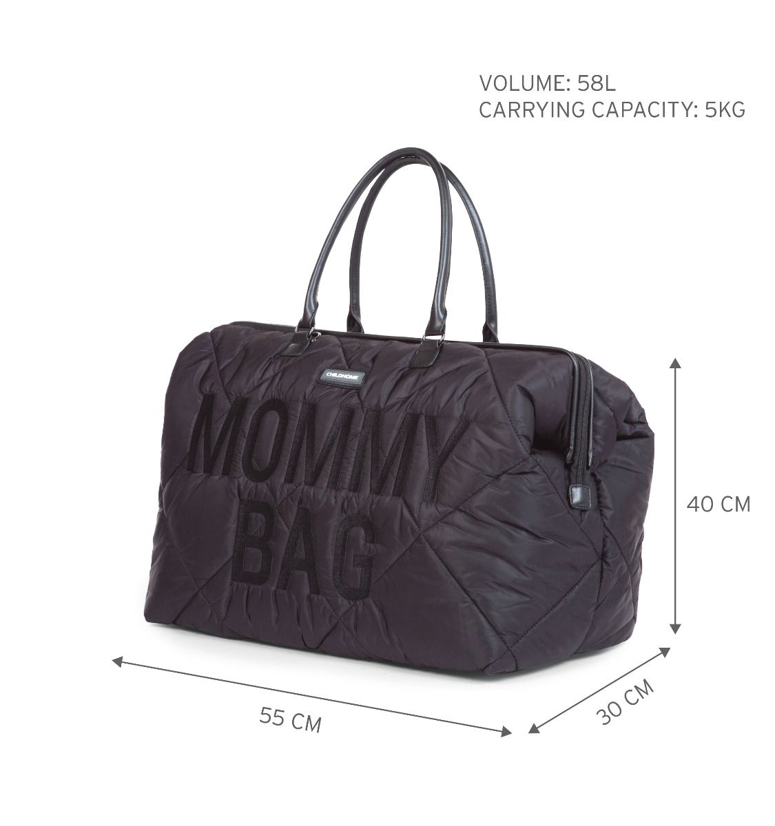 Cloud Comfort Puffer Mommy Bag - Black