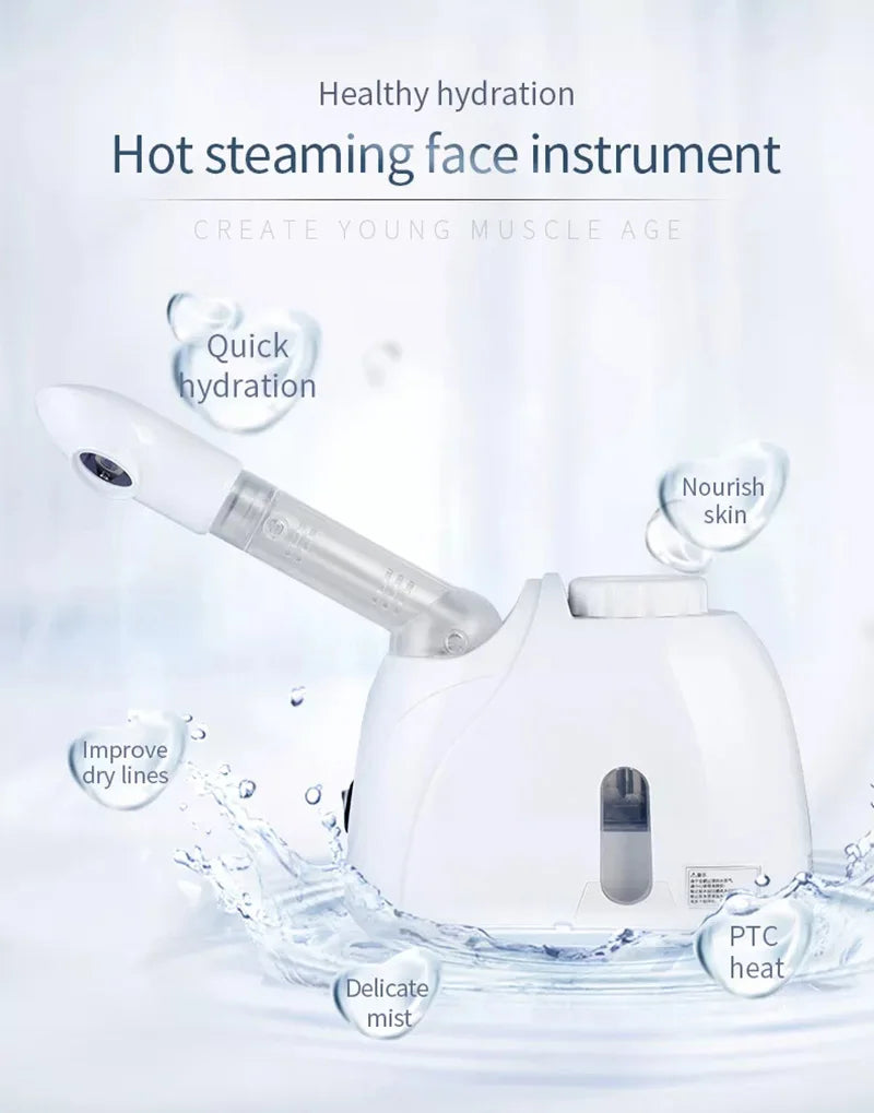 Facial Steamer Warm Mist for Deep Cleaning | Professional Face Vaporizer Humidifier for Home & Spa Skin Care