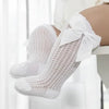 Baby Girl Bow Socks-Cotton Mesh Knee Socks for Newborns &Toddlers 0-2T