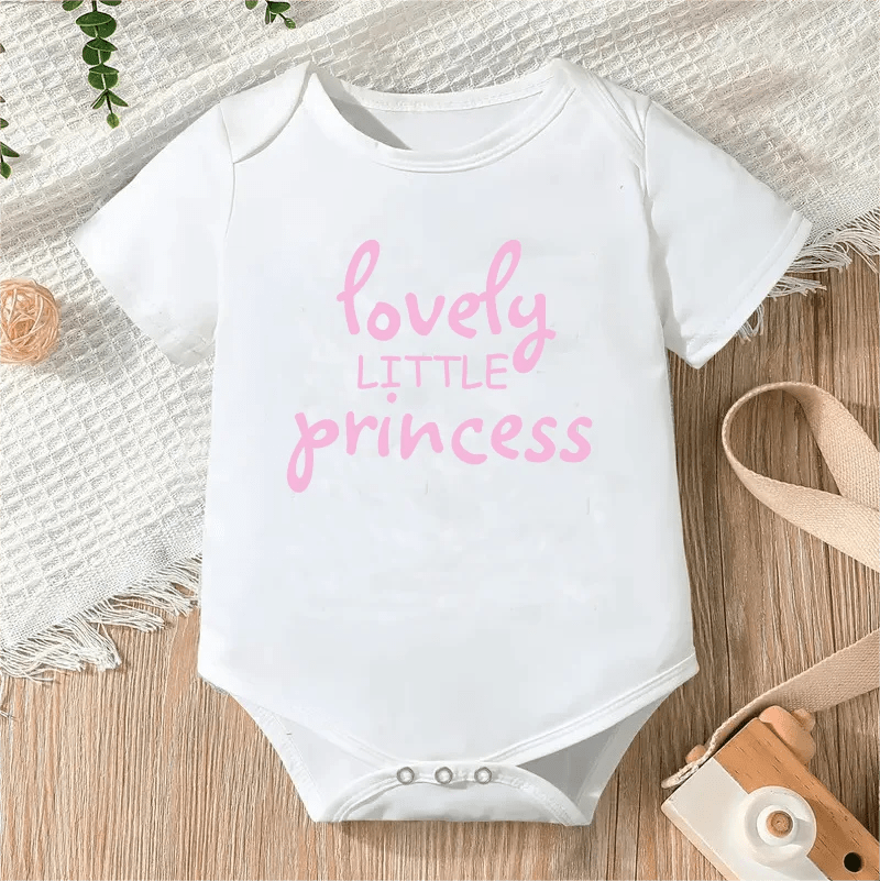 Printable Letters Baby Bodysuit |Cute Short Sleeve Romper for Newborns