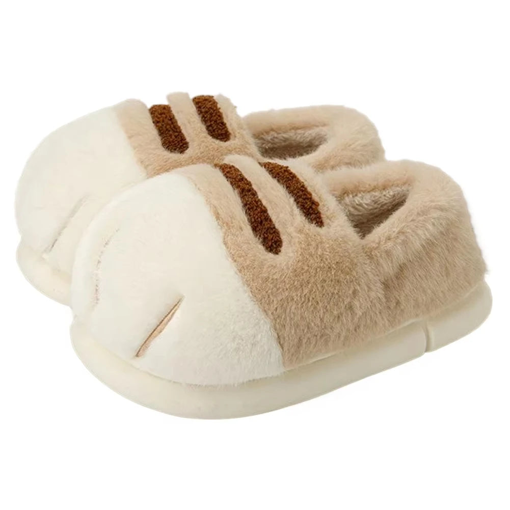 Cat Paw Slippers - Unisex Slip-On - Plush & Memory Sponge Washable Home Slippers