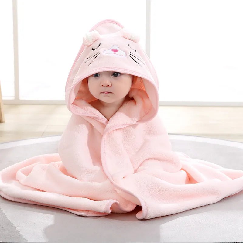 Cartoon Towel: Baby Bath Hooded Blanket, Swaddle Wrap,Toddler Bathrobe