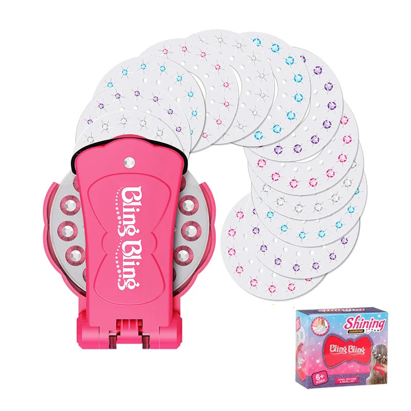 Hair Gem Stamper Kit, Hair Bedazzle Styling Tool with Reusable Rhinestones, Girls Hair Accessories, Birthday Gift Toy for Girls
