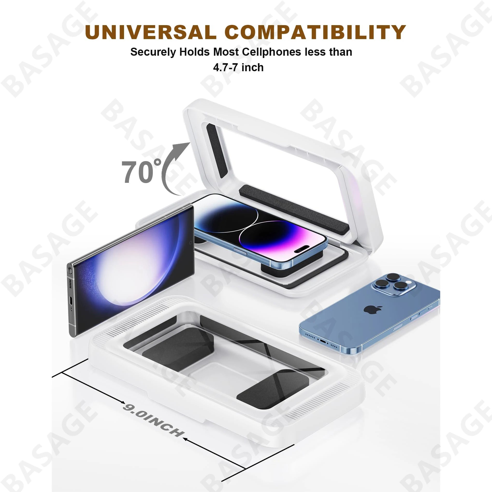 Shower Phone Holder Waterproof with Speaker Hole Screen touch Shower Phone Stand Case Mount for Bathroom Bathtub Kitchen Wall Mirror