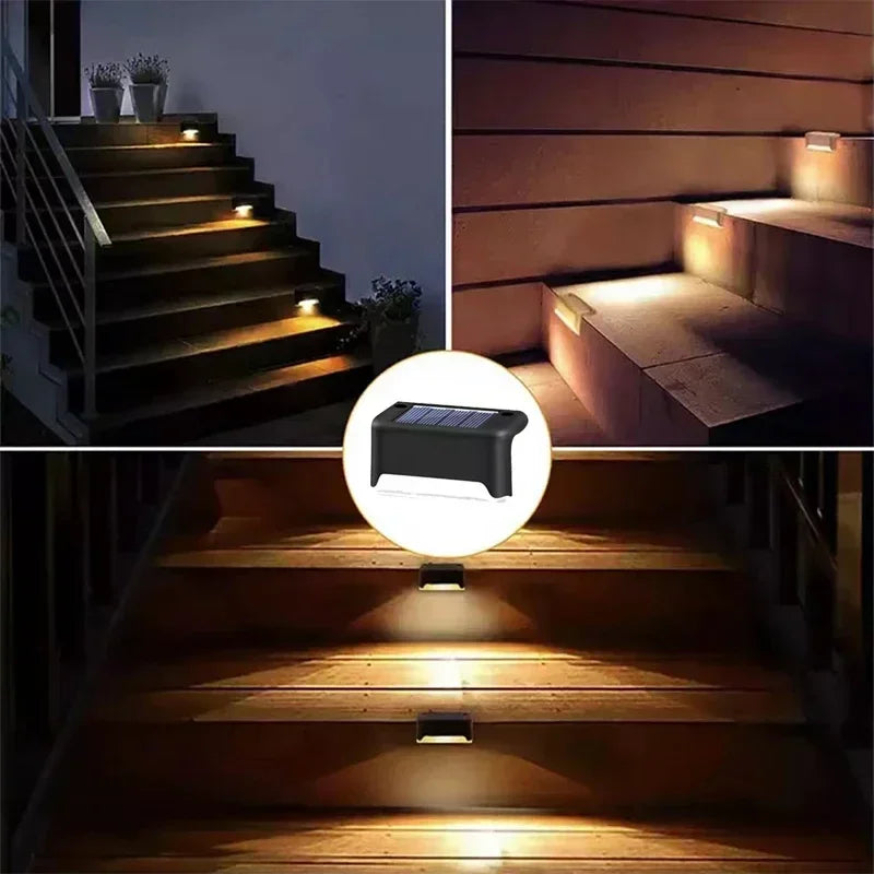 Solar Deck Lights 8 Pack Outdoor Step Lights Waterproof Led Solar Lights for Railing Stairs Step Fence Yard Patio and Pathway