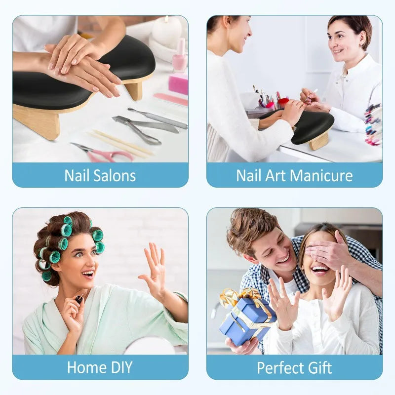 Manicure Hand Rest with Detachable Brackets U Shaped Arm Rest for Nails Tech