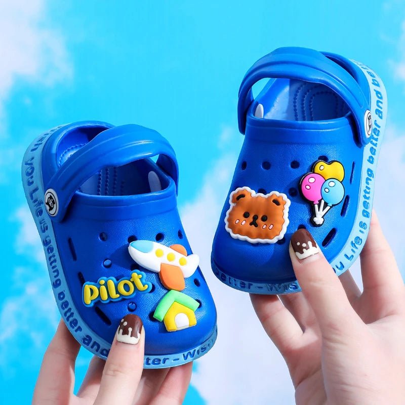 Cartoon Sandals: Kids Non-Slip Beach Slippers, Quick Drying Soft Shoes