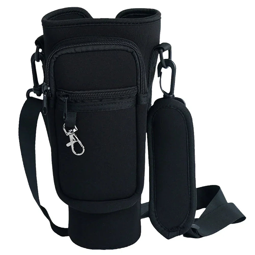 Water Bottle Bag Holder - Portable Travel Pouch with Adjustable Strap