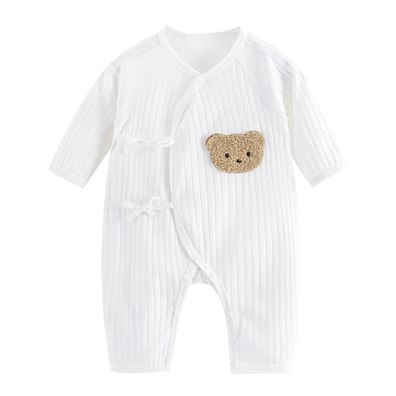 Newborn Long Sleeve Romper - 100% Cotton Baby Jumpsuit for All Seasons