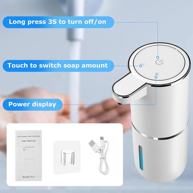 400ml Touchless Automatic Liquid Soap Dispensers TYPE-C High Battery Life