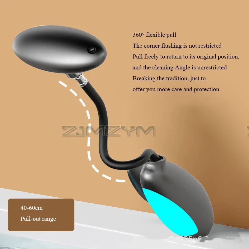 LED Waterfall Bathroom Faucet with Pull Out Sprayer, 4 Water Modes Faucet for Bathroom Sink Vanity RV, 360° Swivel Spout 1 Hole Single Handle Brass Tap