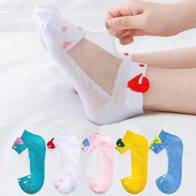 Children's Cotton Socks - 5 Pairs/Lot Soft, Cozy, Breathable for 1-12Y