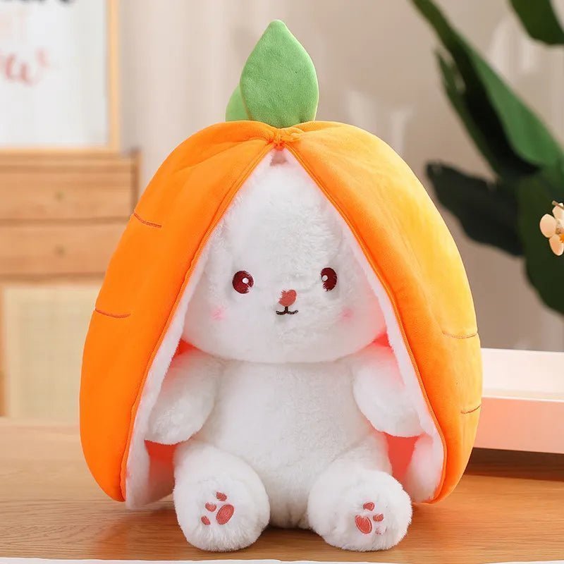 Rabbit Plushie: Magical Transforming Cosplay Strawberry, Carrot Toy! 