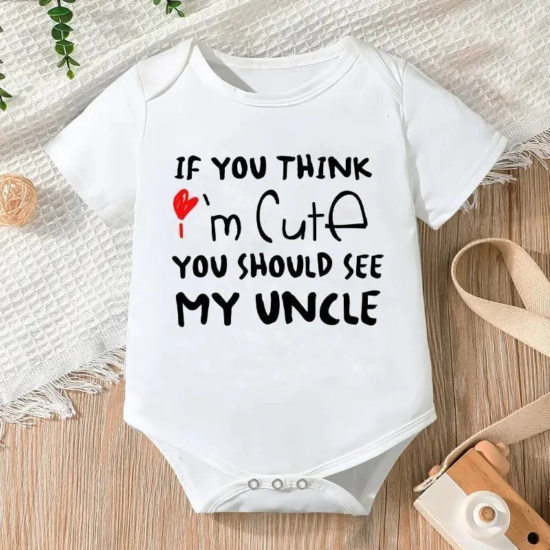 Printable Letters Baby Bodysuit |Cute Short Sleeve Romper for Newborns