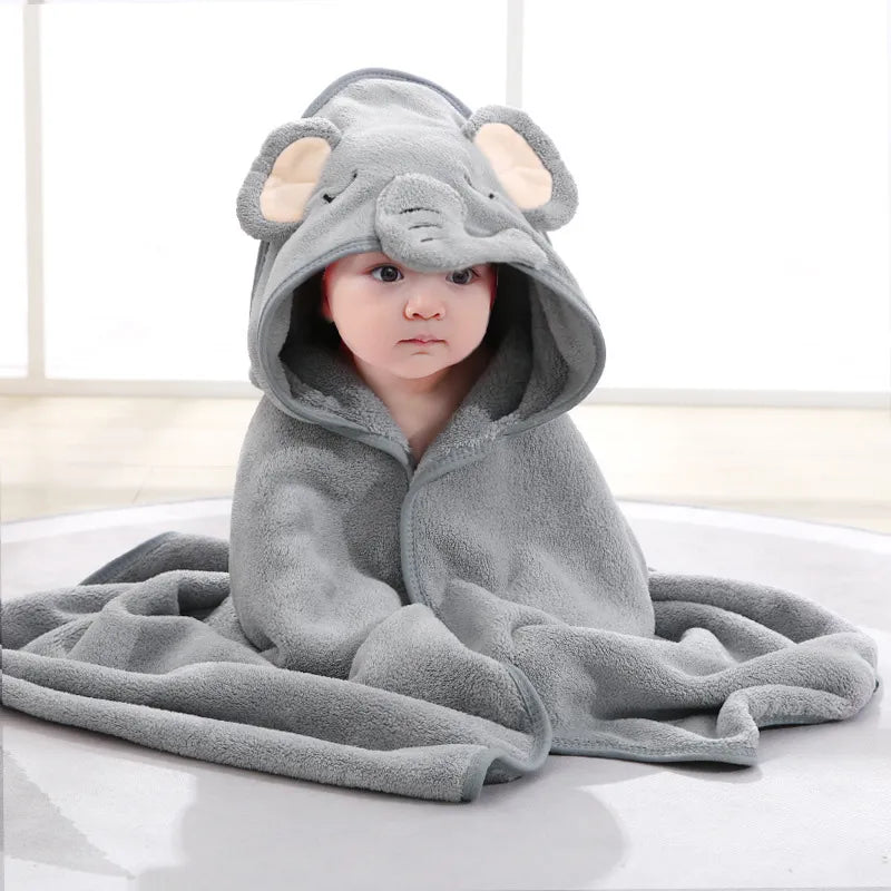 Cartoon Towel: Baby Bath Hooded Blanket, Swaddle Wrap,Toddler Bathrobe