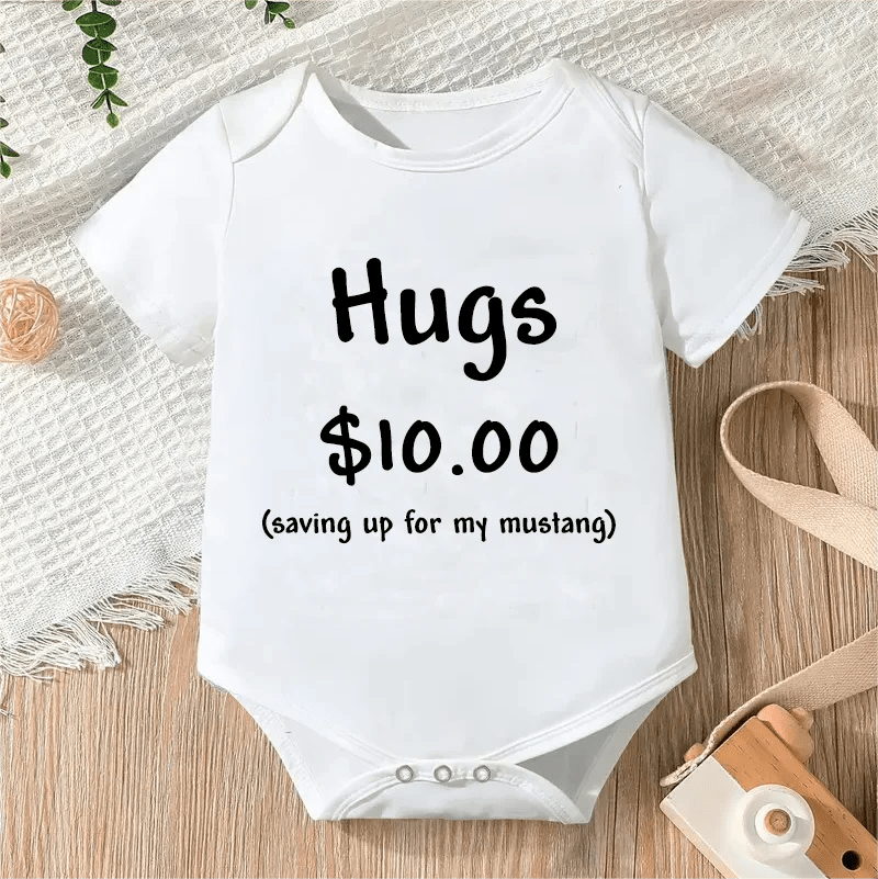 Printable Letters Baby Bodysuit |Cute Short Sleeve Romper for Newborns