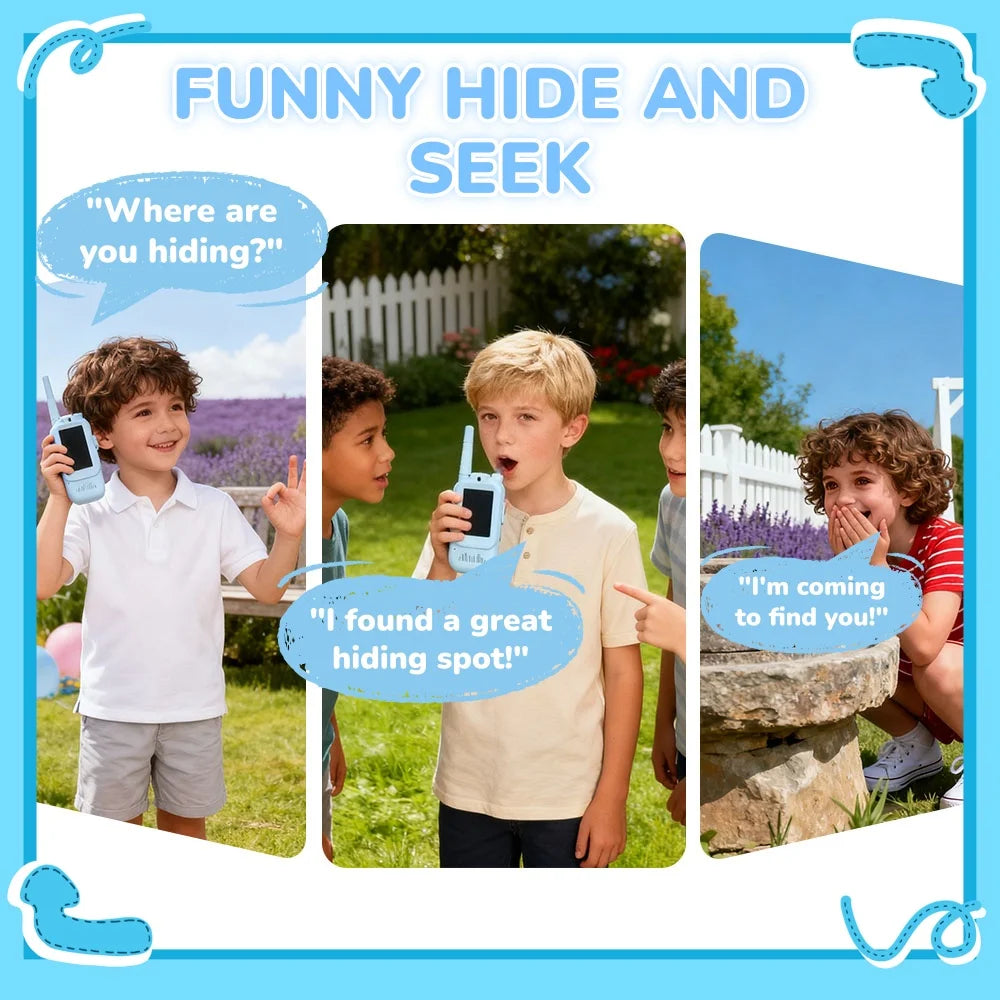 2PCS Video Walkie Talkie For Kids 2-inch HD Screen Rechargeable Toys for Indoor Camping Travel Birthday Gfits for Kids Ages 3-12