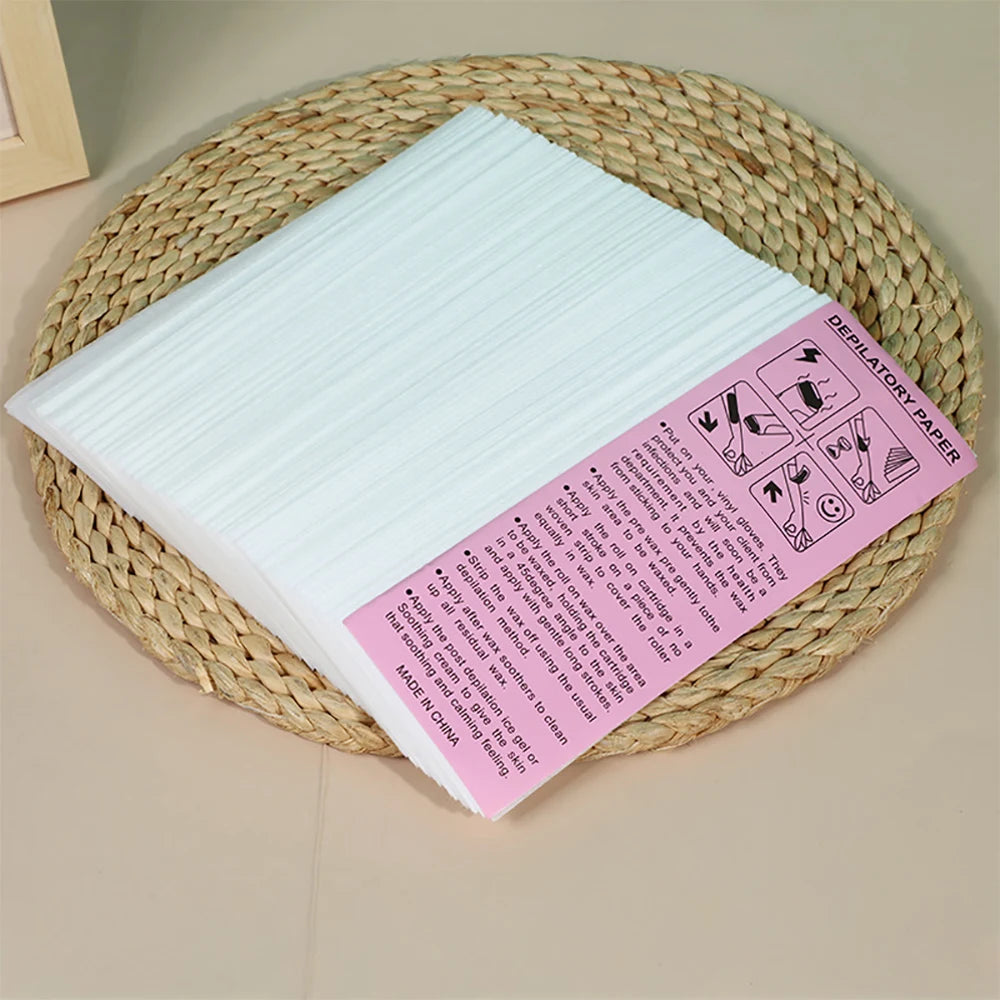 100Pcs Wax Hair Removal Depilation Strips Nonwoven Body Cloth Eyebrow Hair Remove Wax Paper Rolls Epilator Wax Strip Paper