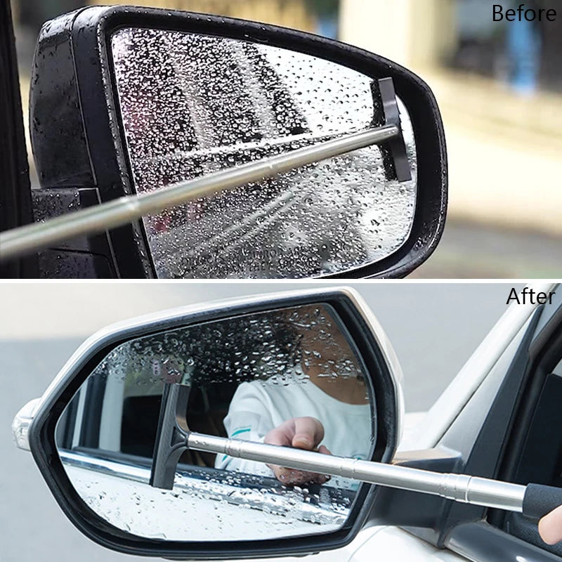 Universal Car Side Mirror Cleaning Wiper Retractable Car Truck Motorcycle Rearview Water Scraper Auto Accessories