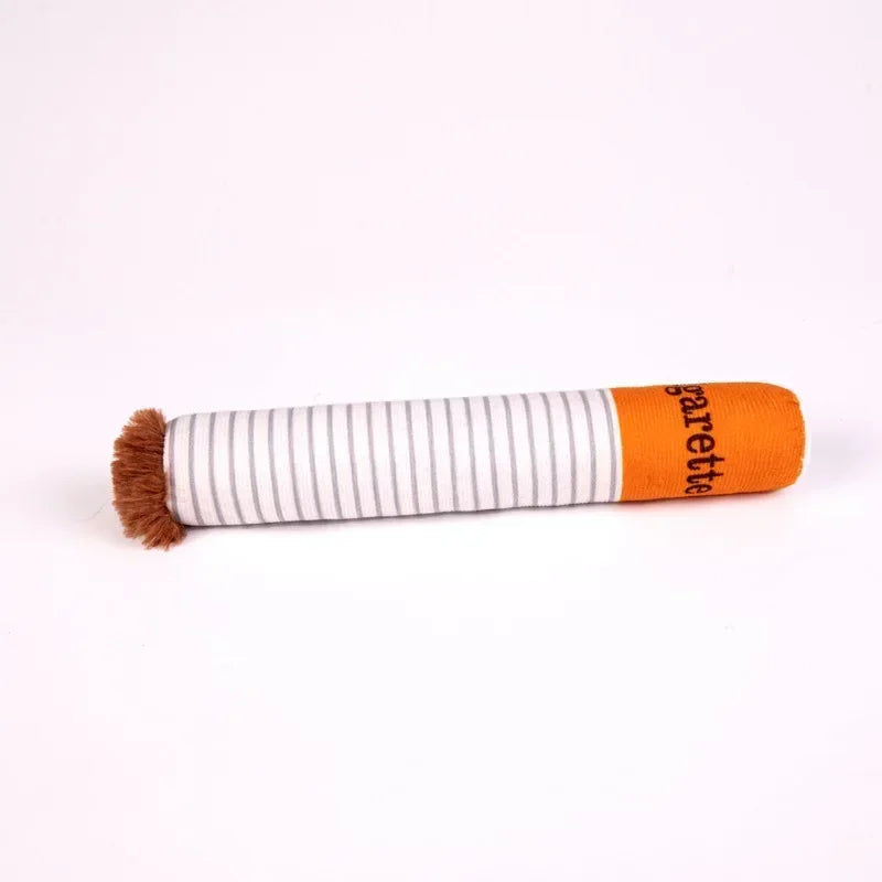 Funny Interactive Plush Dog Toys Creative Cigarette Design Giggling Chewing Toy for Dogs Perfect Pet Gift for Playtime