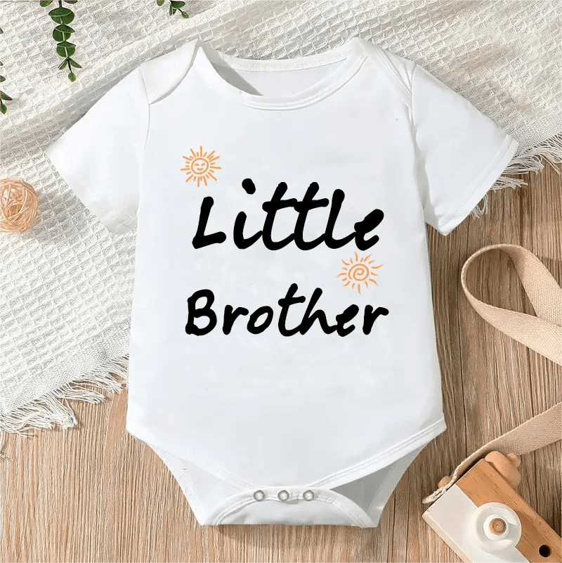 Printable Letters Baby Bodysuit |Cute Short Sleeve Romper for Newborns