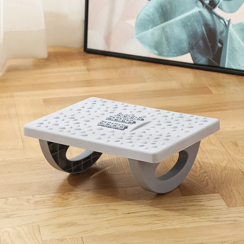 Ergonomic Foot Stools for Under Office Desk - Rocking Footrest with Roller Massager (Gray)