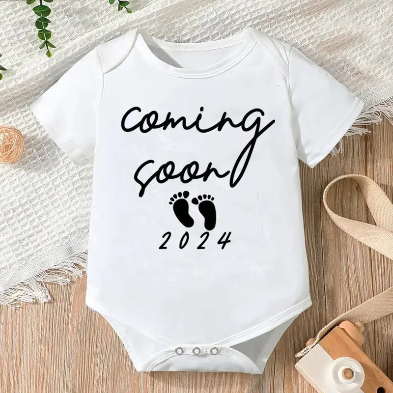 Printable Letters Baby Bodysuit |Cute Short Sleeve Romper for Newborns