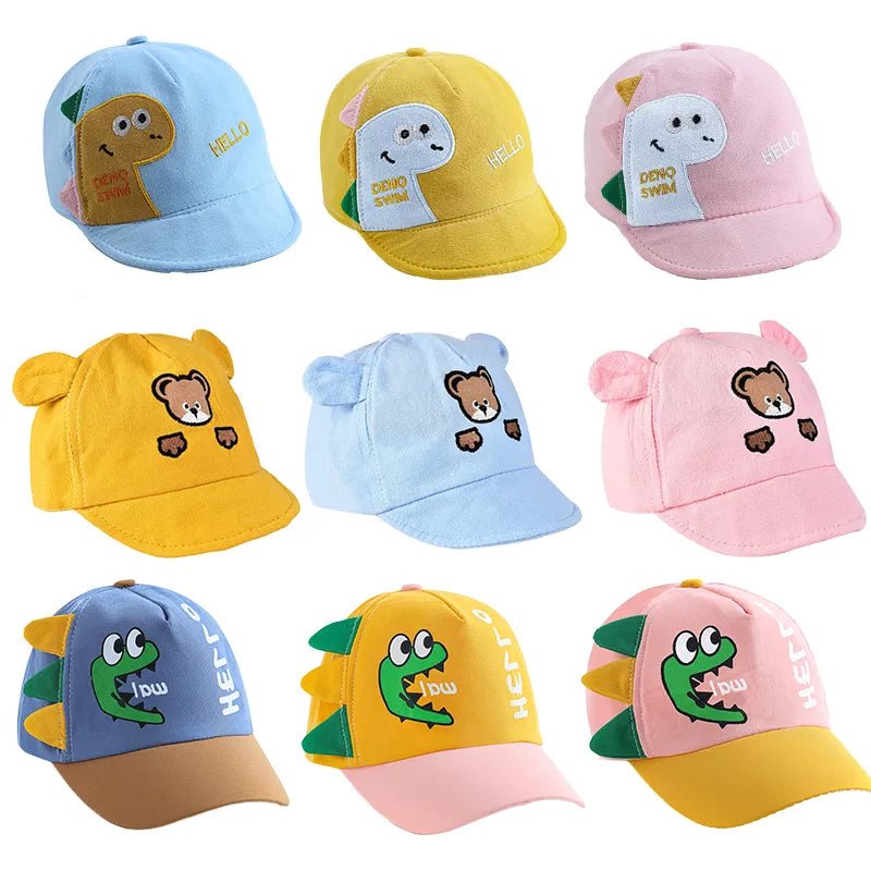 Baby Summer Baseball Cap Cute Dinosaur Baby Hat Cartoon Bear Sun Hat