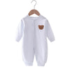 Baby Romper -Autumn Solid Color Cotton Bear Jumpsuit for Newborns 0-18