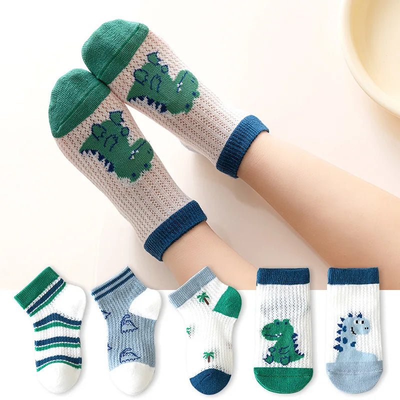 Children's Cotton Socks - 5 Pairs/Lot Soft, Cozy, Breathable for 1-12Y