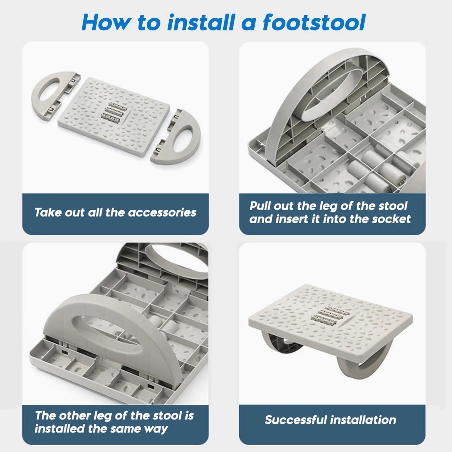 Portability Footrest Foot Rest Under Desk Ergonomic Foot Stool With 180 Degree Swing Massage Rollers Foot Rest For Home Office
