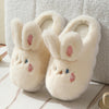 Winter Funny Cartoon Slippers Women Indoor Cute Rabbit Ear Sandals Men Indoor Plush Non-slip Warm Sandal Adult Solid Color Shoes